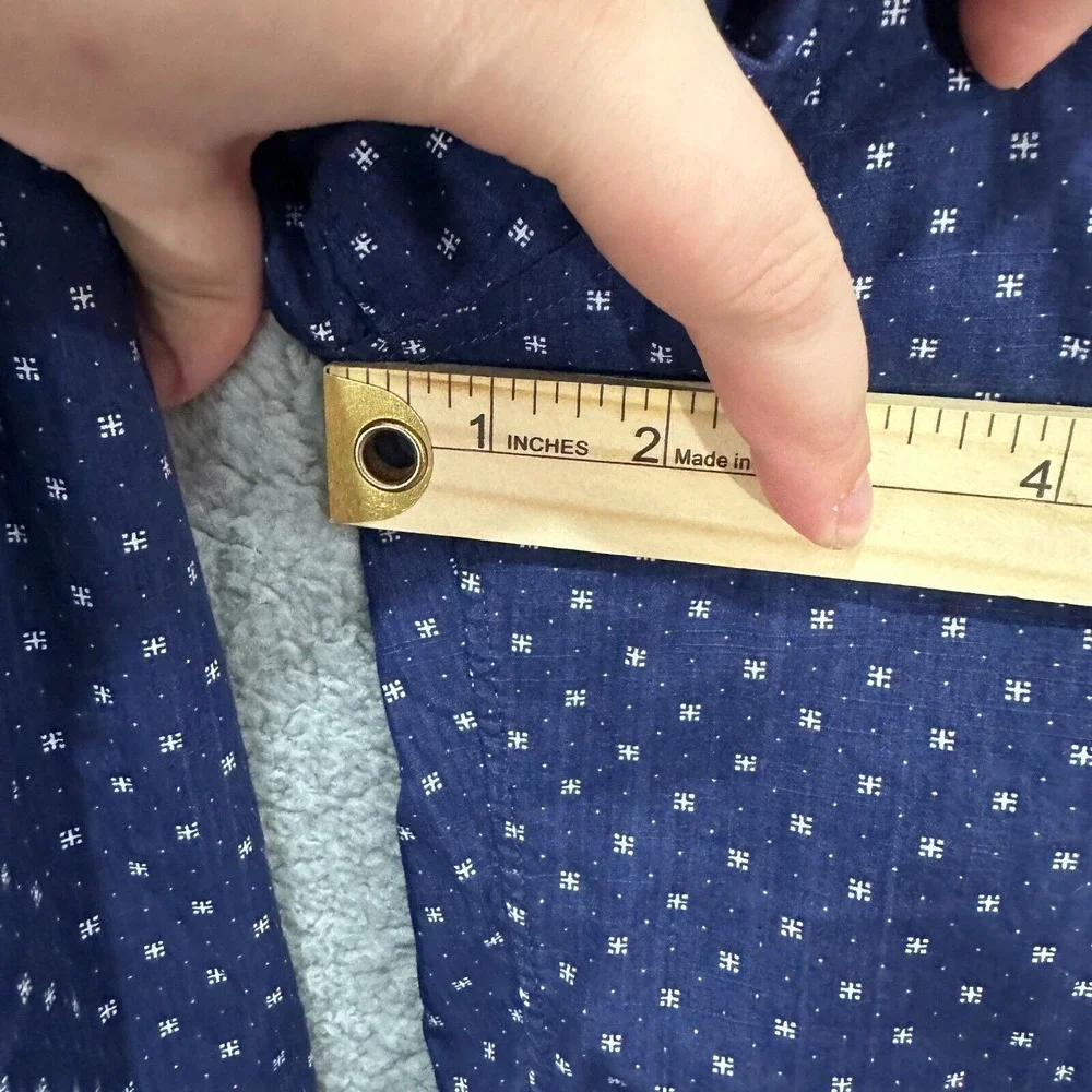 J.Crew Button Up‎ Shirt Mens Large Blue Geometric Long Sleeve Cotton Preppy